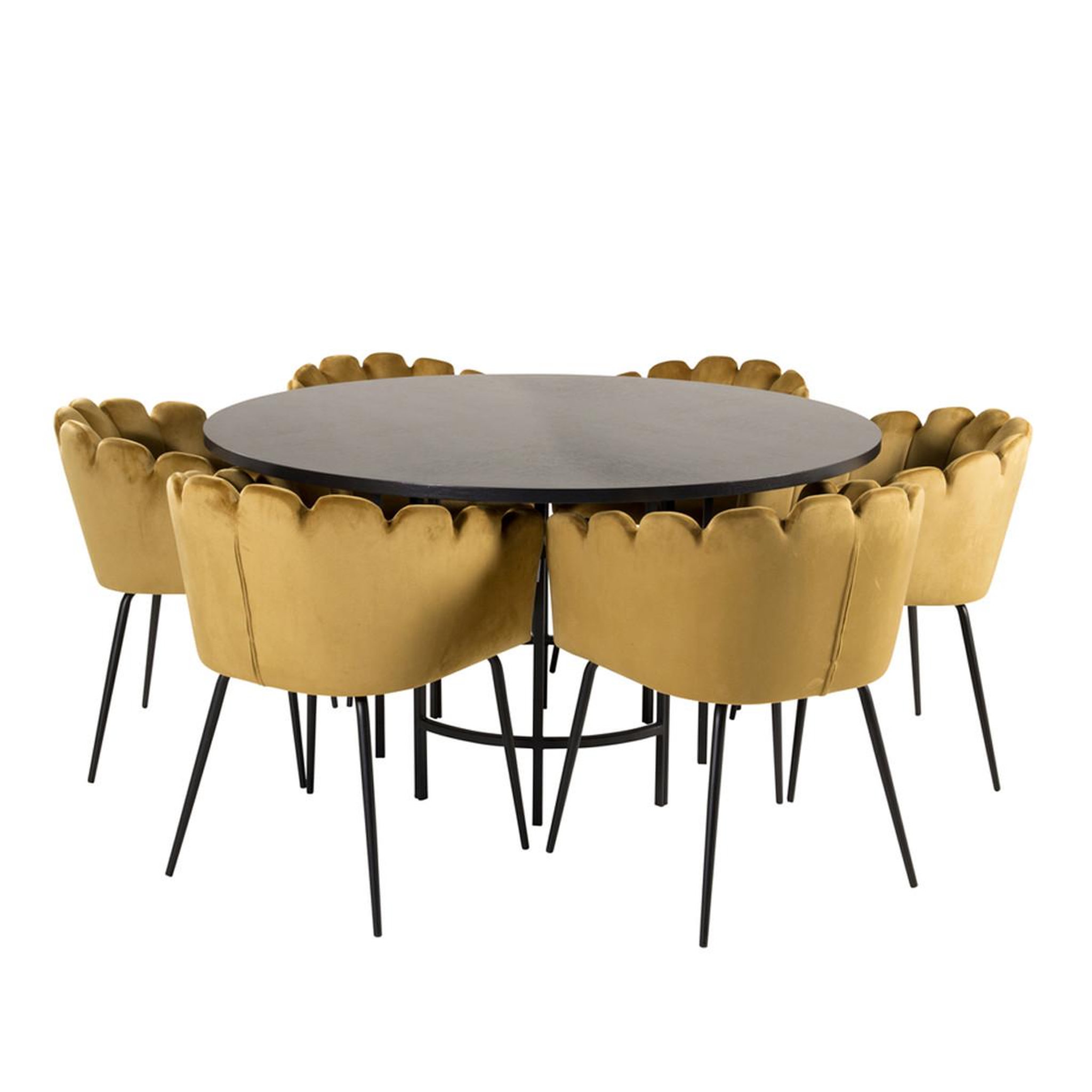 Paris Prix Ensemble table à manger & 6 chaises  copenhagen & limhamn  140cm jaune & noir