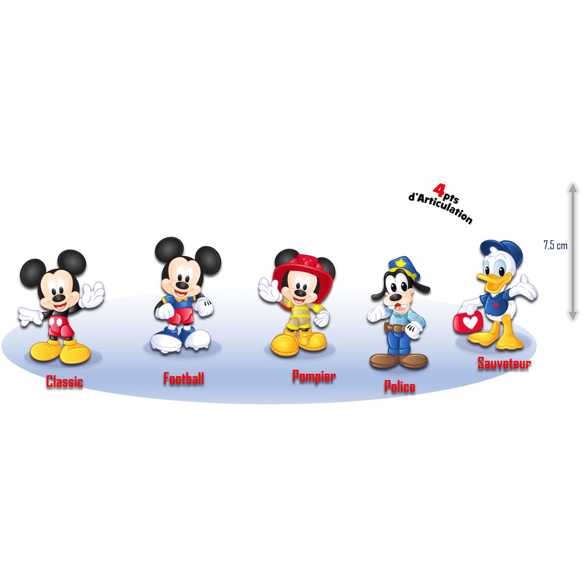 Voir la diapositive 3 : GP TOYS Mickey - Blister 1 Figurine Articulée 7,5 cm