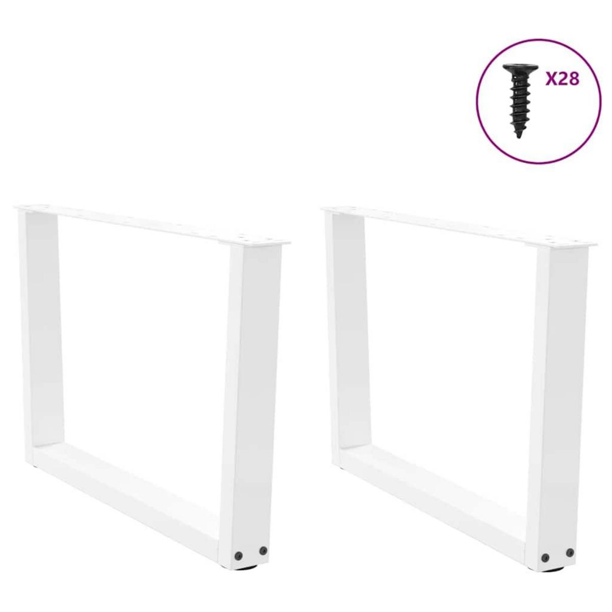 VIDAXL Pieds de table a manger forme V 2pcs blanc 70x(42-43,3)cm acier