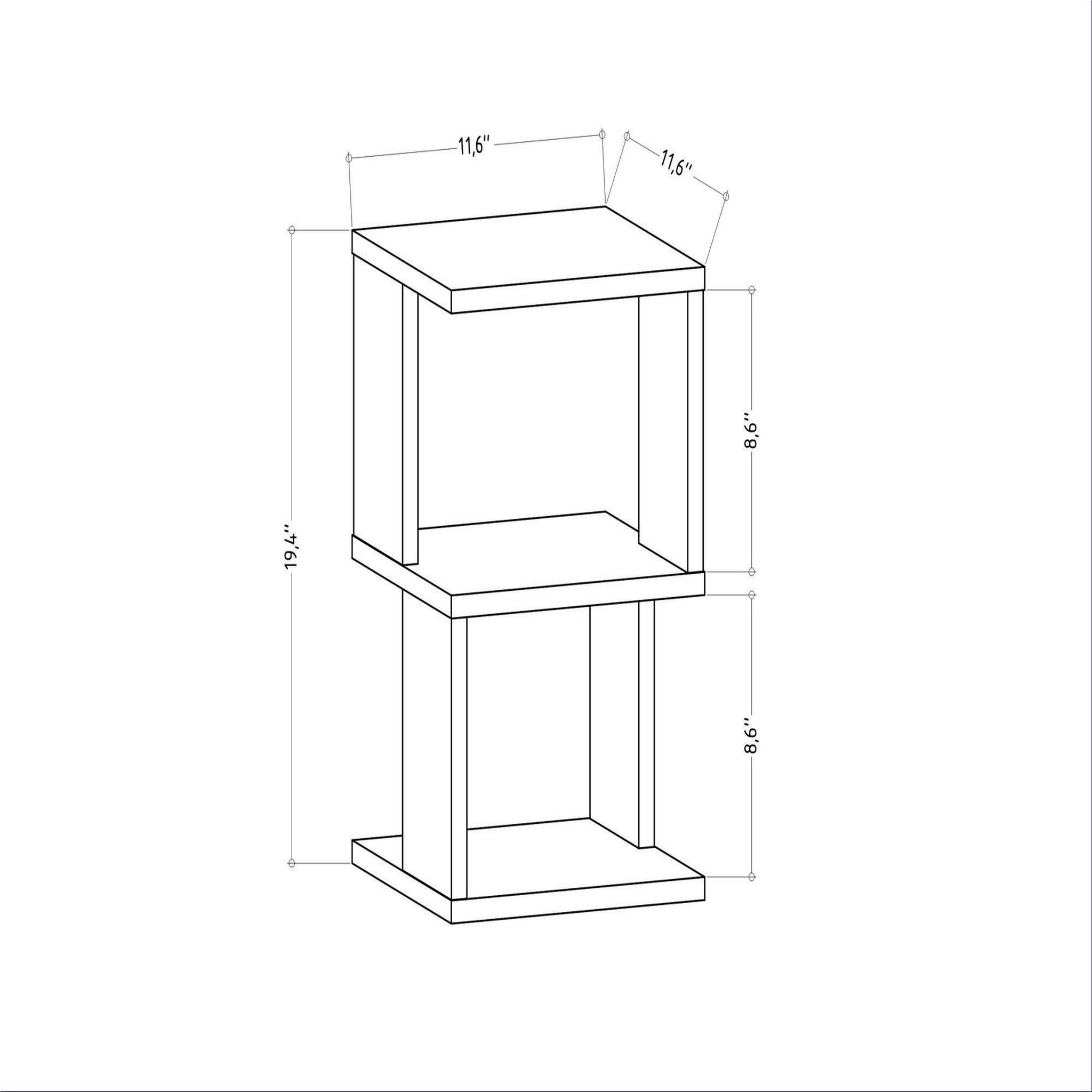 Voir la diapositive 4 : Habitat et Jardin Table de chevet en bois  Carter  - 30 x 30 x 49 cm - Blanc