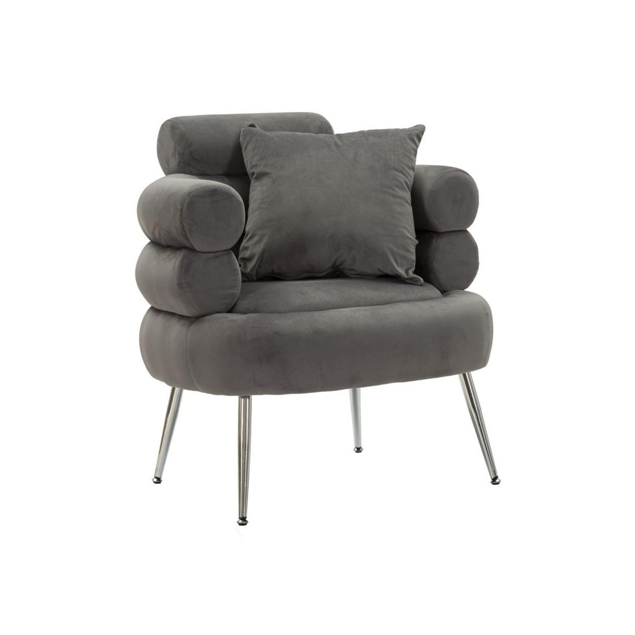 Paris Prix Fauteuil imitation fourrure  soffy+  85cm gris