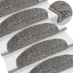 VIDAXL Tapis d'escalier 10 pcs 65x21x4 cm Gris