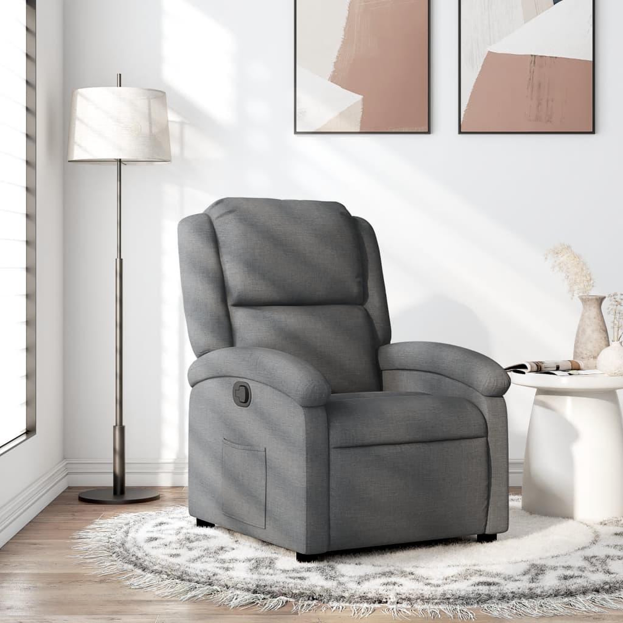 VIDAXL Fauteuil inclinable Gris fonce Tissu
