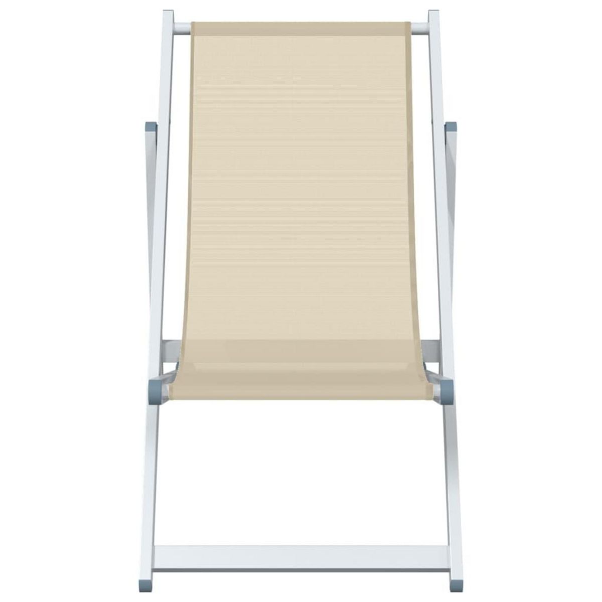 VIDAXL Chaises de plage pliantes lot de 2 creme aluminium et textilene
