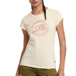 G-Star Raw T shirt Ecru Femme G Star Raw  arge  ogo. Coloris disponibles : Beige