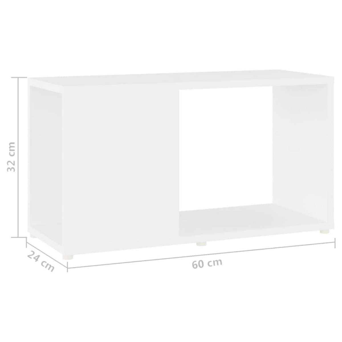 VIDAXL Meuble TV Blanc 60x24x32 cm Bois d'ingenierie
