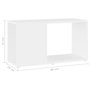 Voir la diapositive 6 : VIDAXL Meuble TV Blanc 60x24x32 cm Bois d'ingenierie