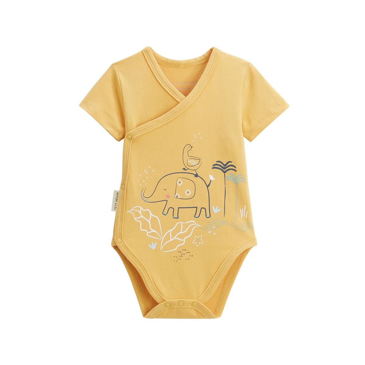 Petit Béguin Lot de 2 bodies bébé manches courtes ouverture croisée Hawaiki