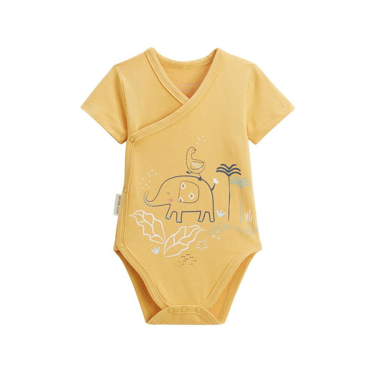 Petit Béguin Lot de 2 bodies bébé manches courtes ouverture croisée Hawaiki