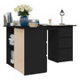 Voir la diapositive 5 : VIDAXL Bureau d'angle Noir 145x100x76 cm Bois d'ingenierie
