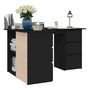 Voir la diapositive 5 : VIDAXL Bureau d'angle Noir 145x100x76 cm Bois d'ingenierie