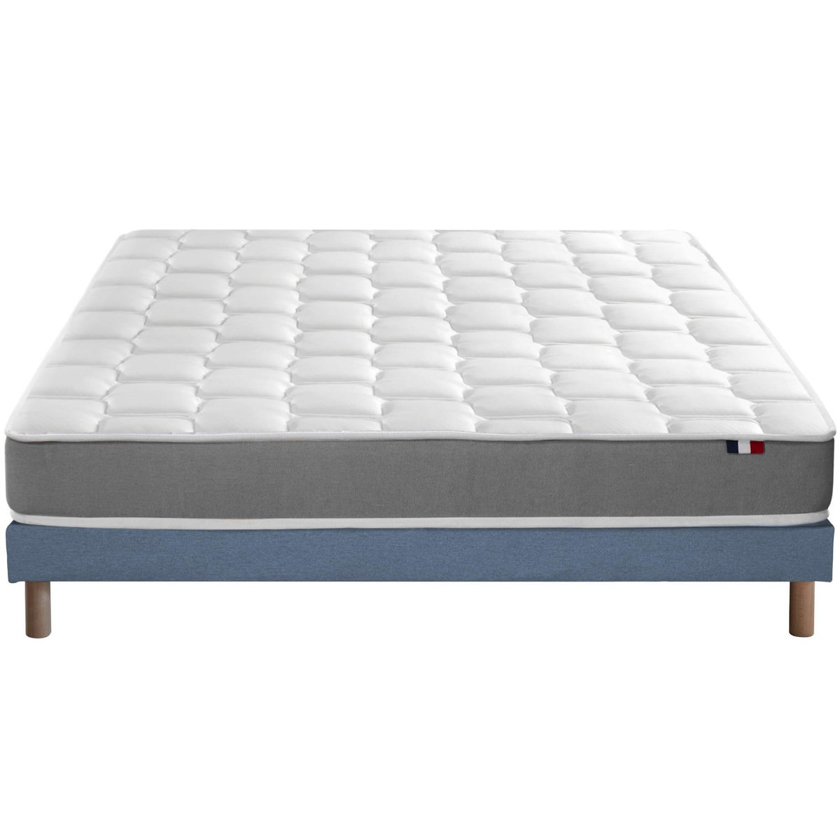 IDLITERIE Ensemble matelas mémoire de forme et mousse HR ZENITH avec sommier - confort français