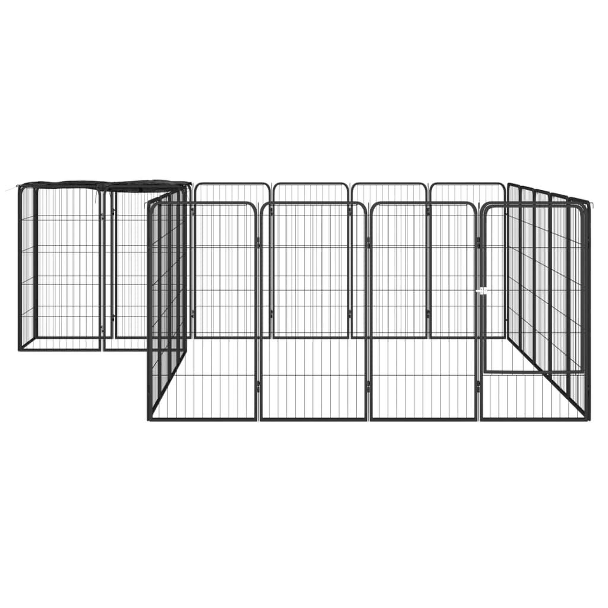 Voir la diapositive 2 : VIDAXL Parc pour chien 22panneaux Noir 50x100cm Acier enduit de poudre