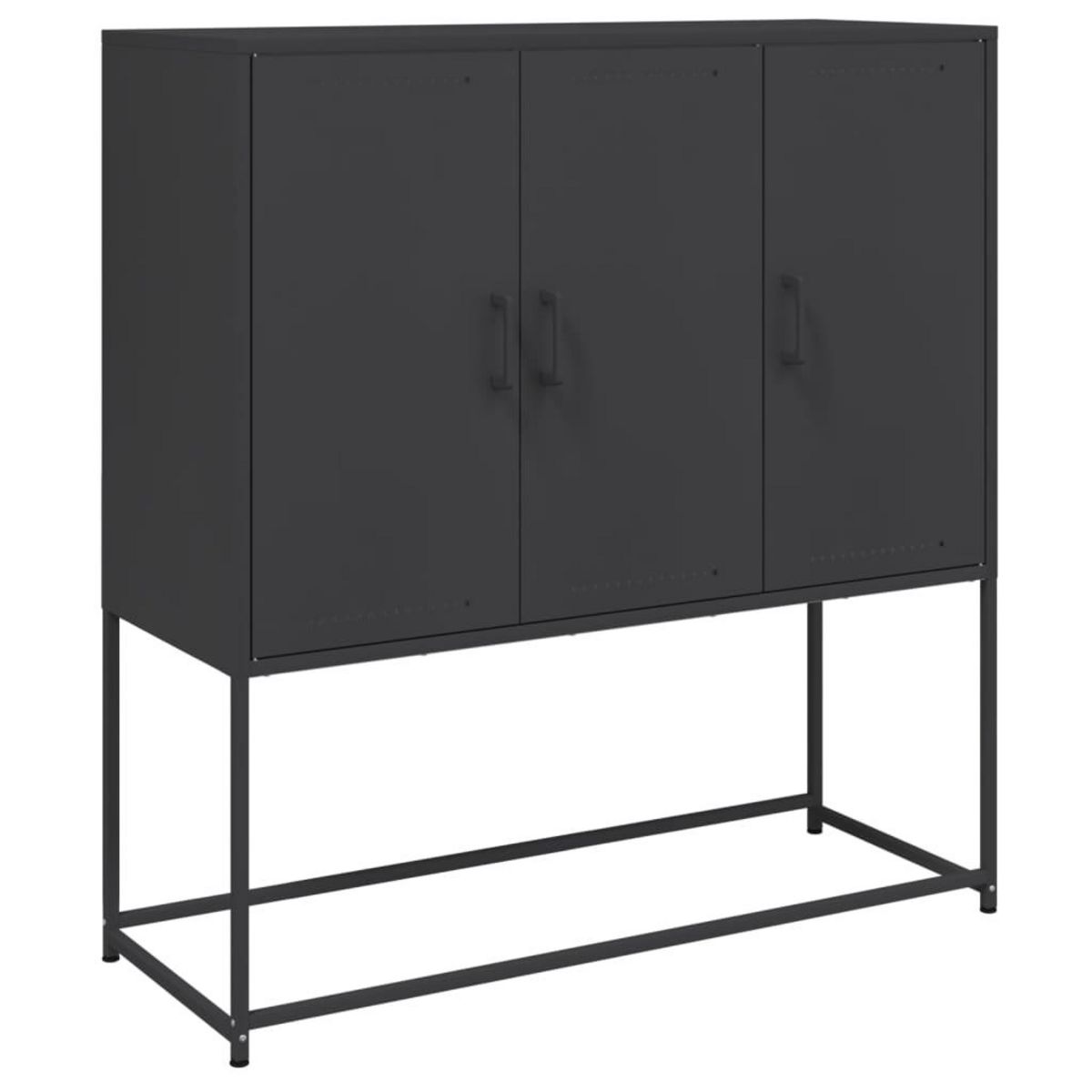 VIDAXL Buffet haut noir 100,5x39x107 cm acier