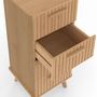 Voir la diapositive 6 : ID MARKET Meuble d'appoint 4 tiroirs JULIETTE 30 cm chiffonnier effet lattes tasseau bois coloris chêne