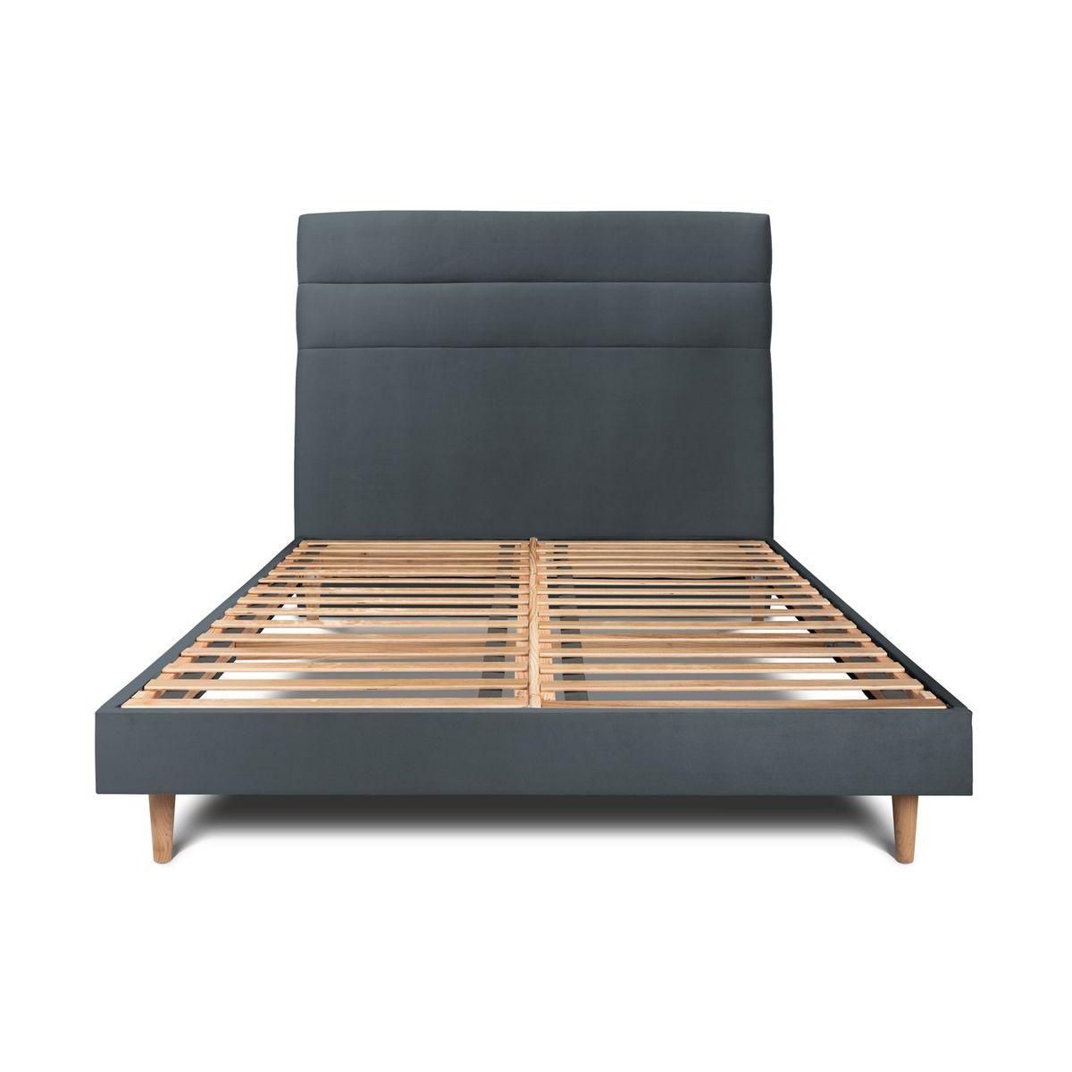 Sommeil de Plomb Lit avec tête de lit lignes velours et sommier kit - Hauteur totale : 29cm