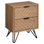 Voir la diapositive 1 : ATMOSPHERA Table de Chevet 2 Tiroirs  Naomi  54cm Beige