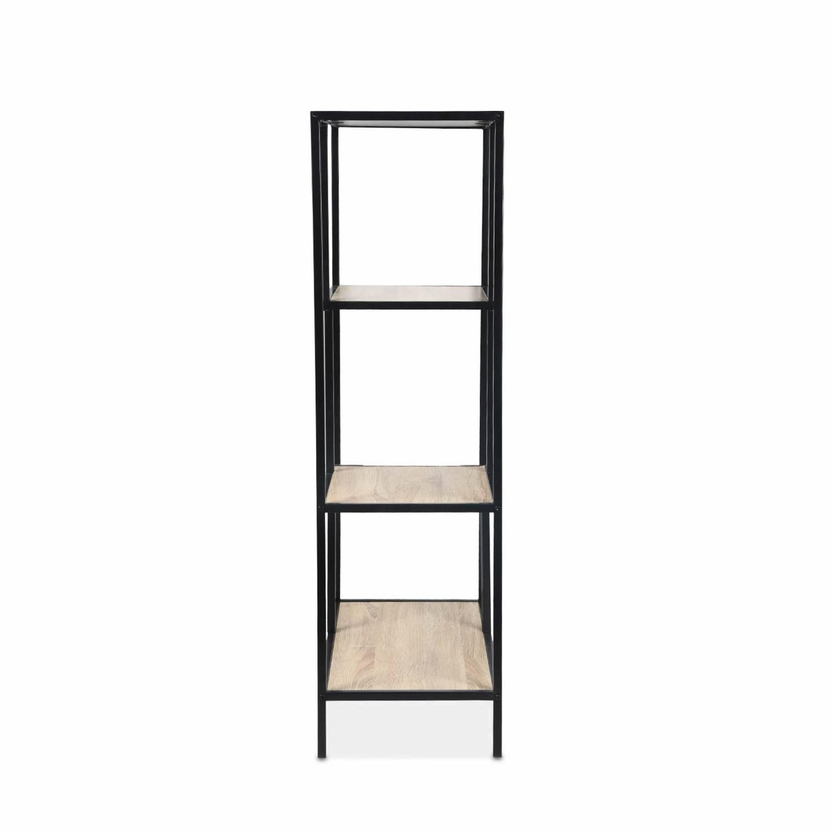 SWEEEK Etagère en métal noir et décor bois - Loft - bibliothèque 4 niveaux. L 69 x l 33 x H 113.5cm
