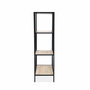 Voir la diapositive 5 : SWEEEK Etagère en métal noir et décor bois - Loft - bibliothèque 4 niveaux. L 69 x l 33 x H 113.5cm