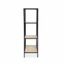 Voir la diapositive 5 : SWEEEK Etagère en métal noir et décor bois - Loft - bibliothèque 4 niveaux. L 69 x l 33 x H 113.5cm