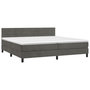 Voir la diapositive 3 : VIDAXL Sommier a lattes de lit et matelas Gris fonce 200x200cm Velours