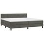 Voir la diapositive 3 : VIDAXL Sommier a lattes de lit et matelas Gris fonce 200x200cm Velours