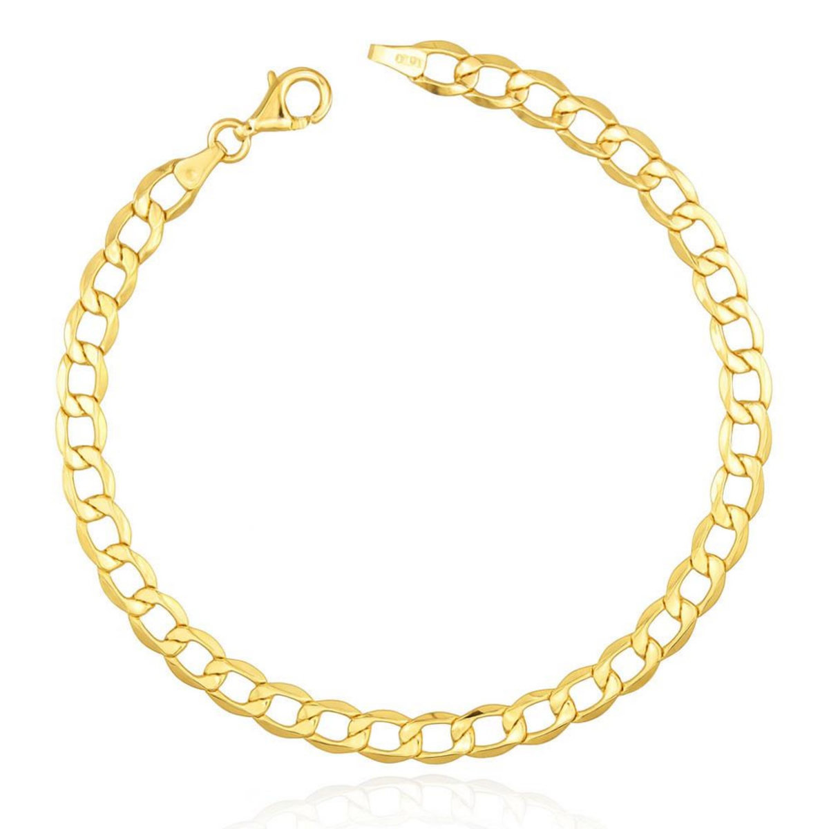 L'ATELIER D'AZUR Bracelet Or Jaune Maille Gourmette 21 cm - Homme