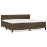 VIDAXL Sommier a lattes de lit avec matelas Marron fonce 200x200 cm