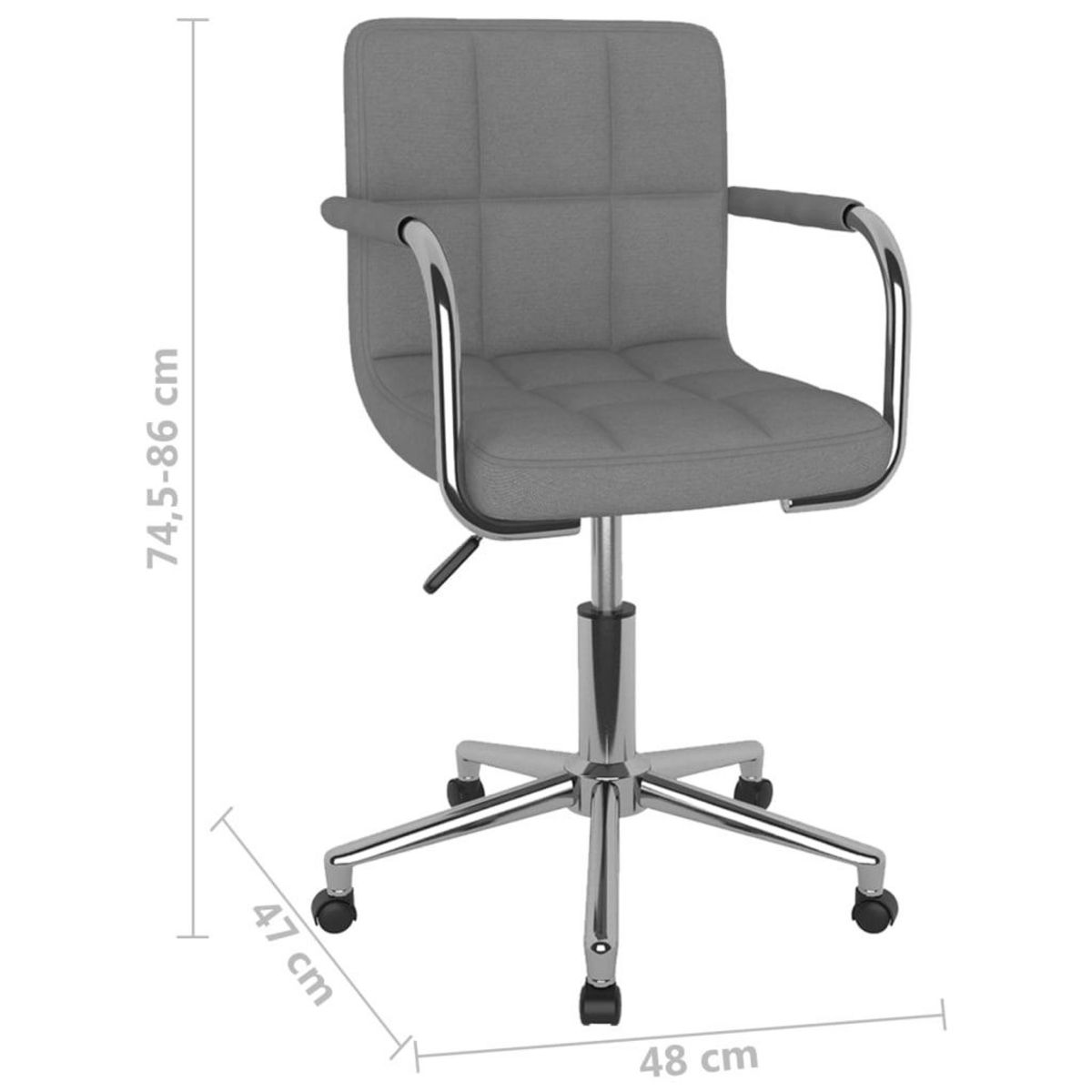 VIDAXL Chaise pivotante de bureau Gris clair Tissu