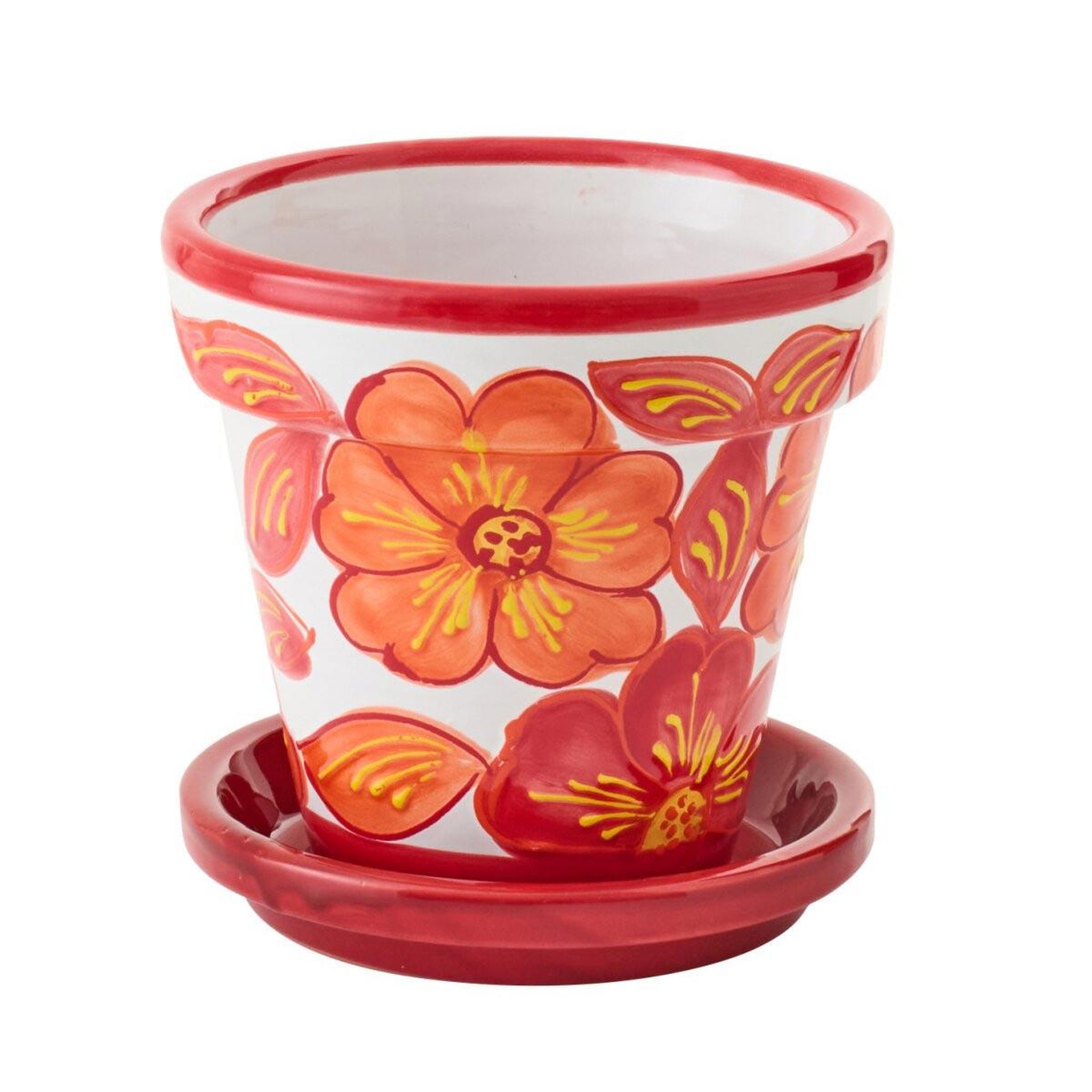 J-LINE Cache-pot avec soucoupe  bennie  21cm orange