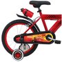 Voir la diapositive 2 : Disney Cars Vélo enfant - Modèle 16'' Cars de Disney  pour enfant de 105/120 cm avec stabilisateurs - Plaque décorative avant - Porte bidon - 2 freins