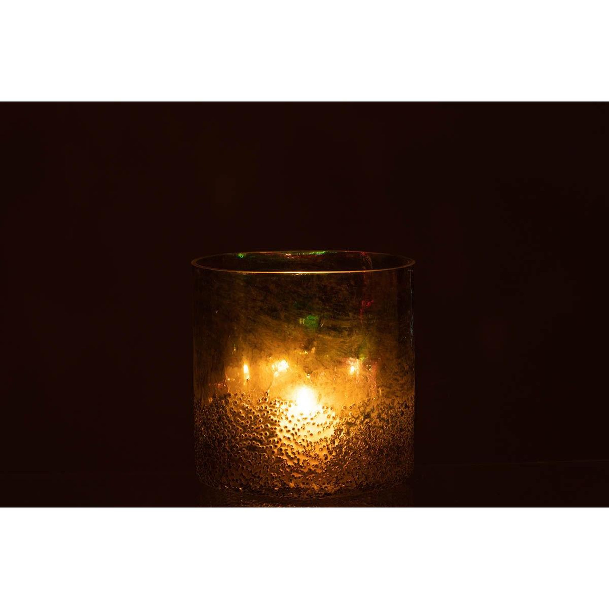 Voir la diapositive 3 : J-LINE Photophore déco en verre  ronny  27cm vert