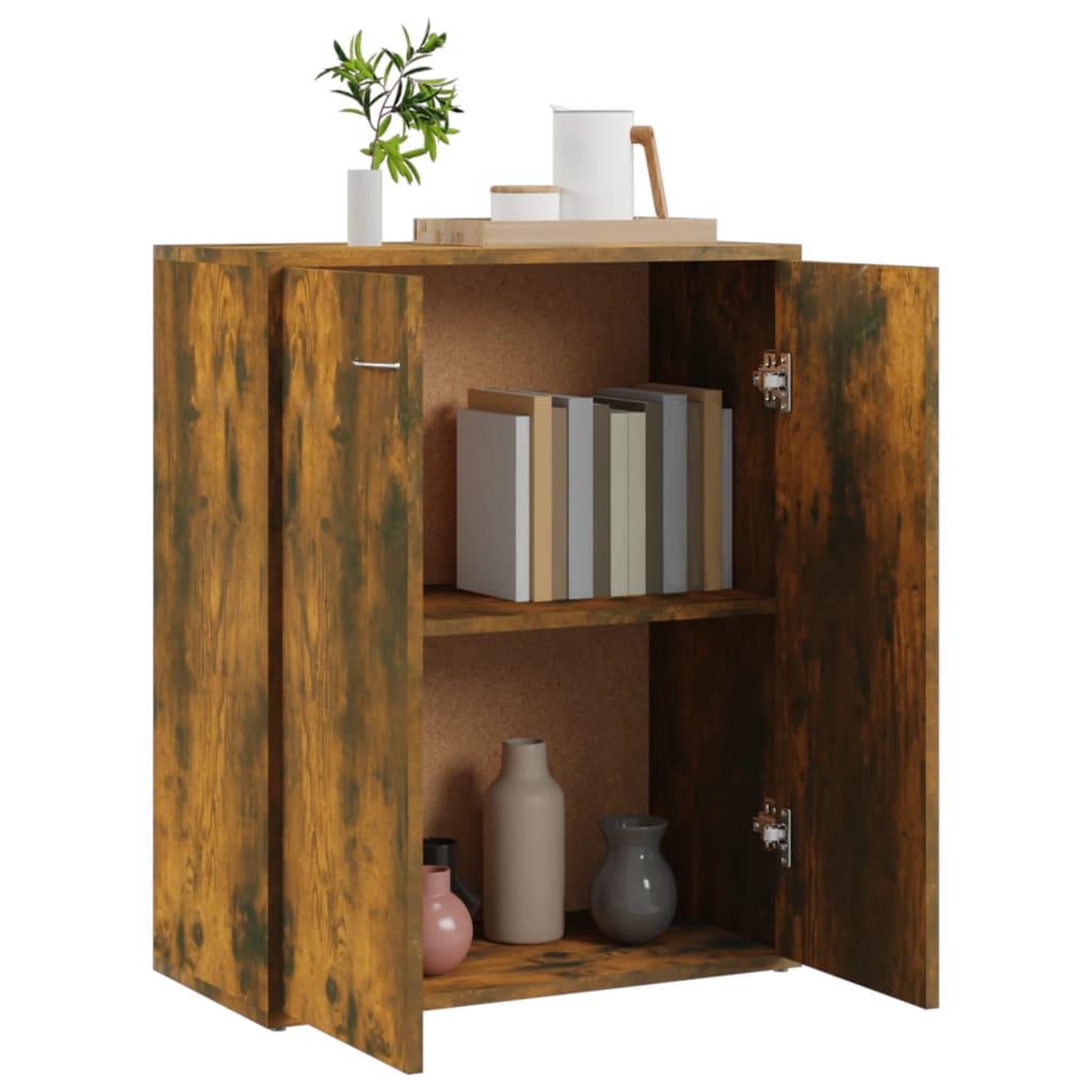 Voir la diapositive 5 : VIDAXL Buffet Chene fume 60x30x75 cm Bois d'ingenierie