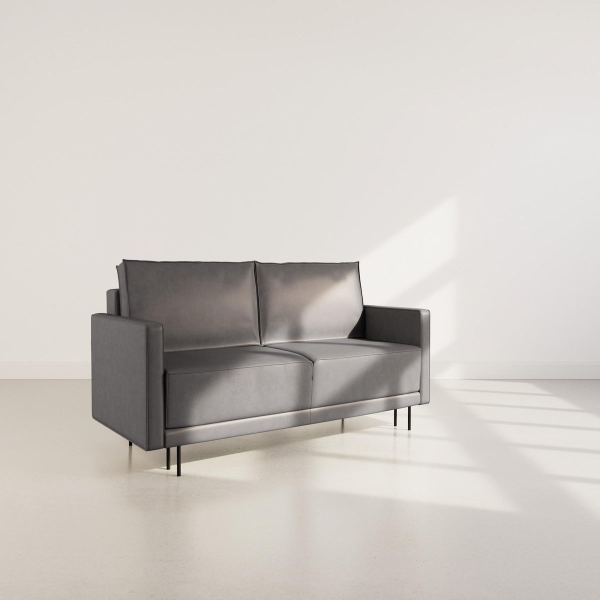 LISA DESIGN Charlie - canapé droit 3 places convertible avec coffre en simili