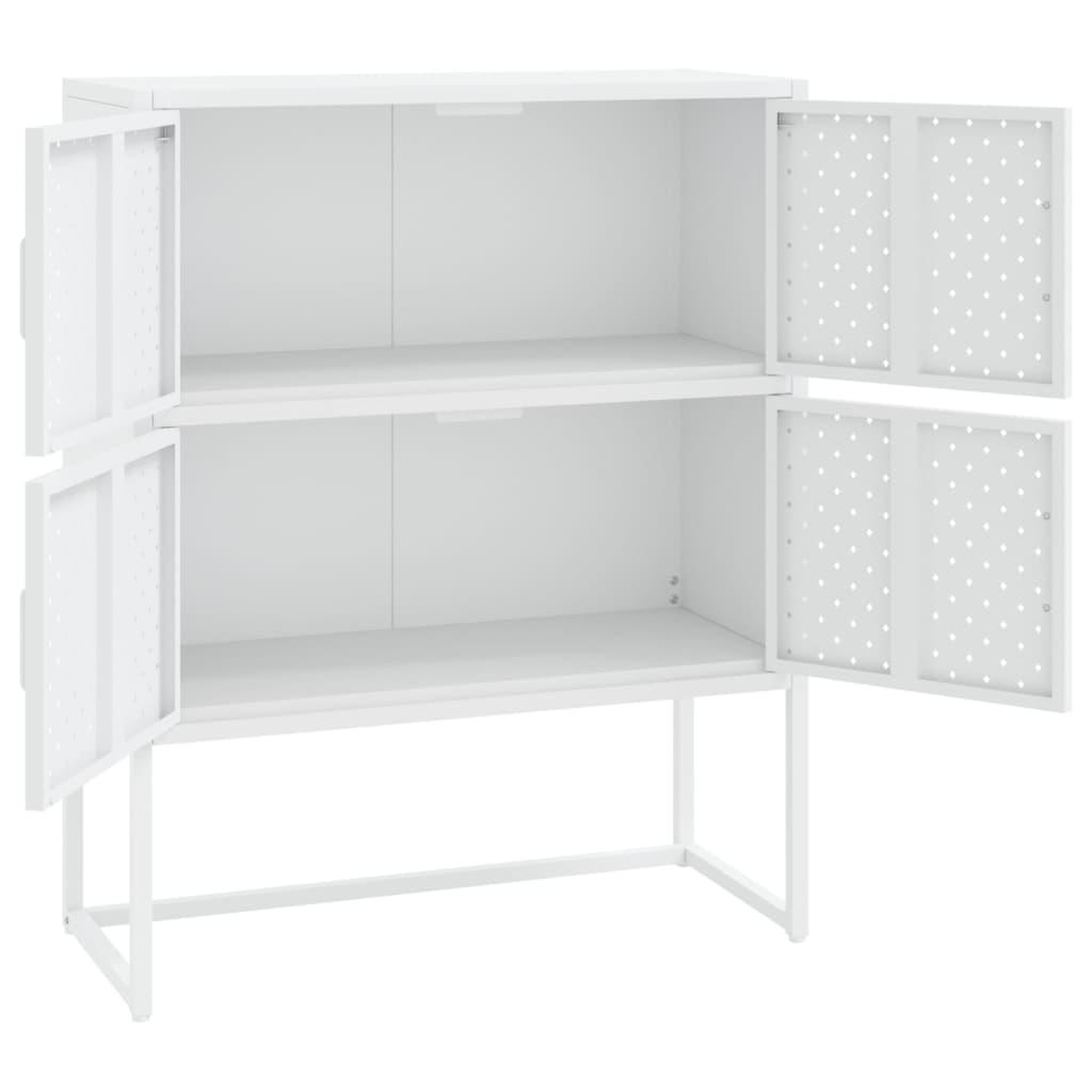 Voir la diapositive 4 : VIDAXL Buffet haut Blanc 80x35x100 cm Acier