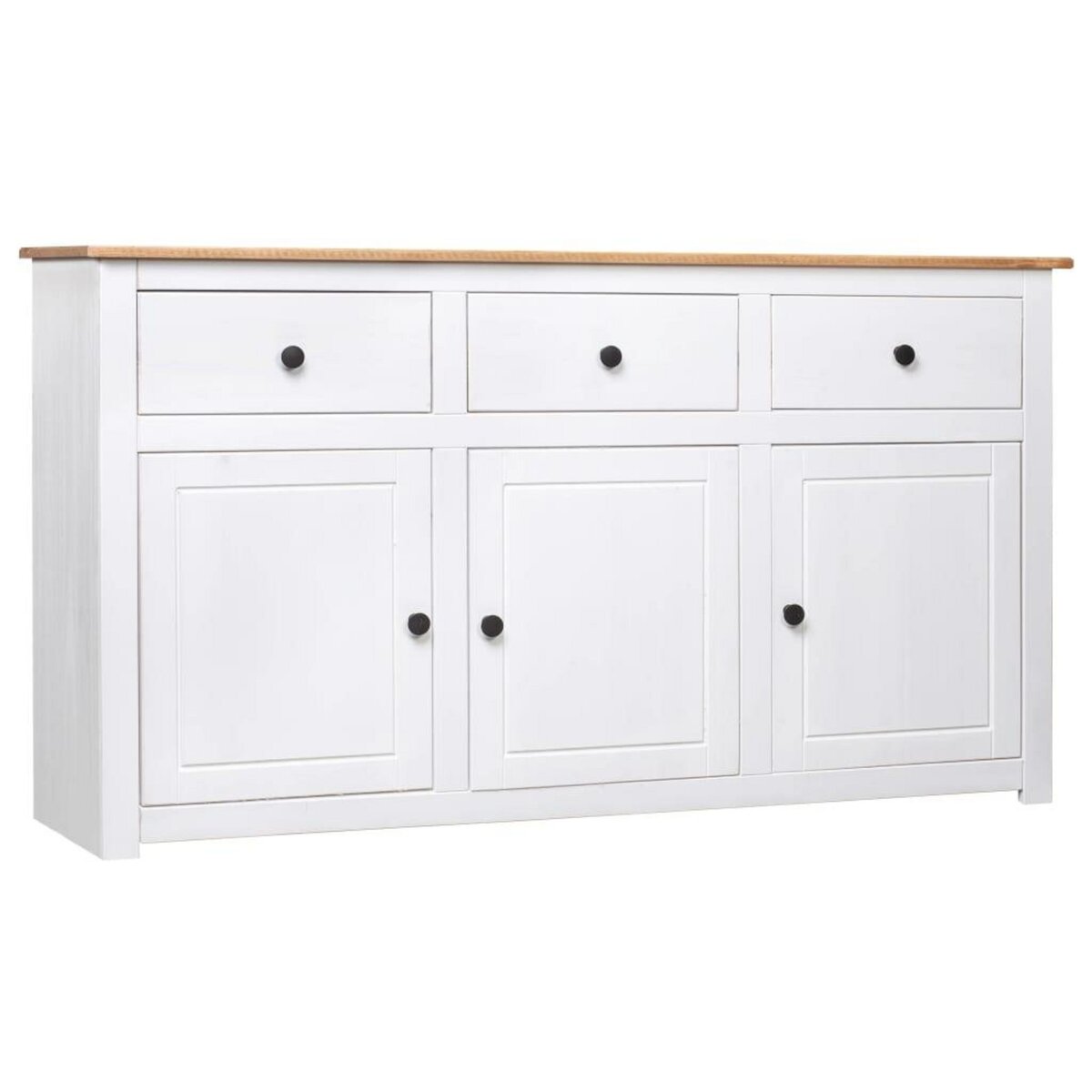 VIDAXL Buffet Blanc 135x40x80 cm Pin solide Gamme Panama