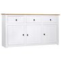 Voir la diapositive 1 : VIDAXL Buffet Blanc 135x40x80 cm Pin solide Gamme Panama