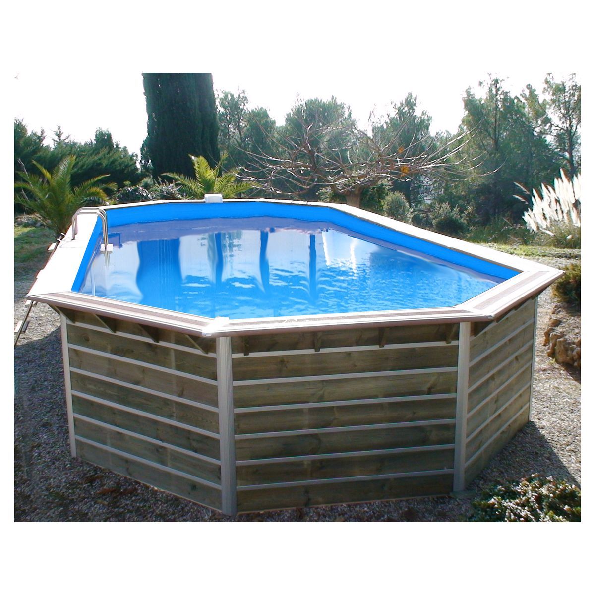 WATERCLIP Piscine en bois longitudinale 890x420x129 CALAYAN