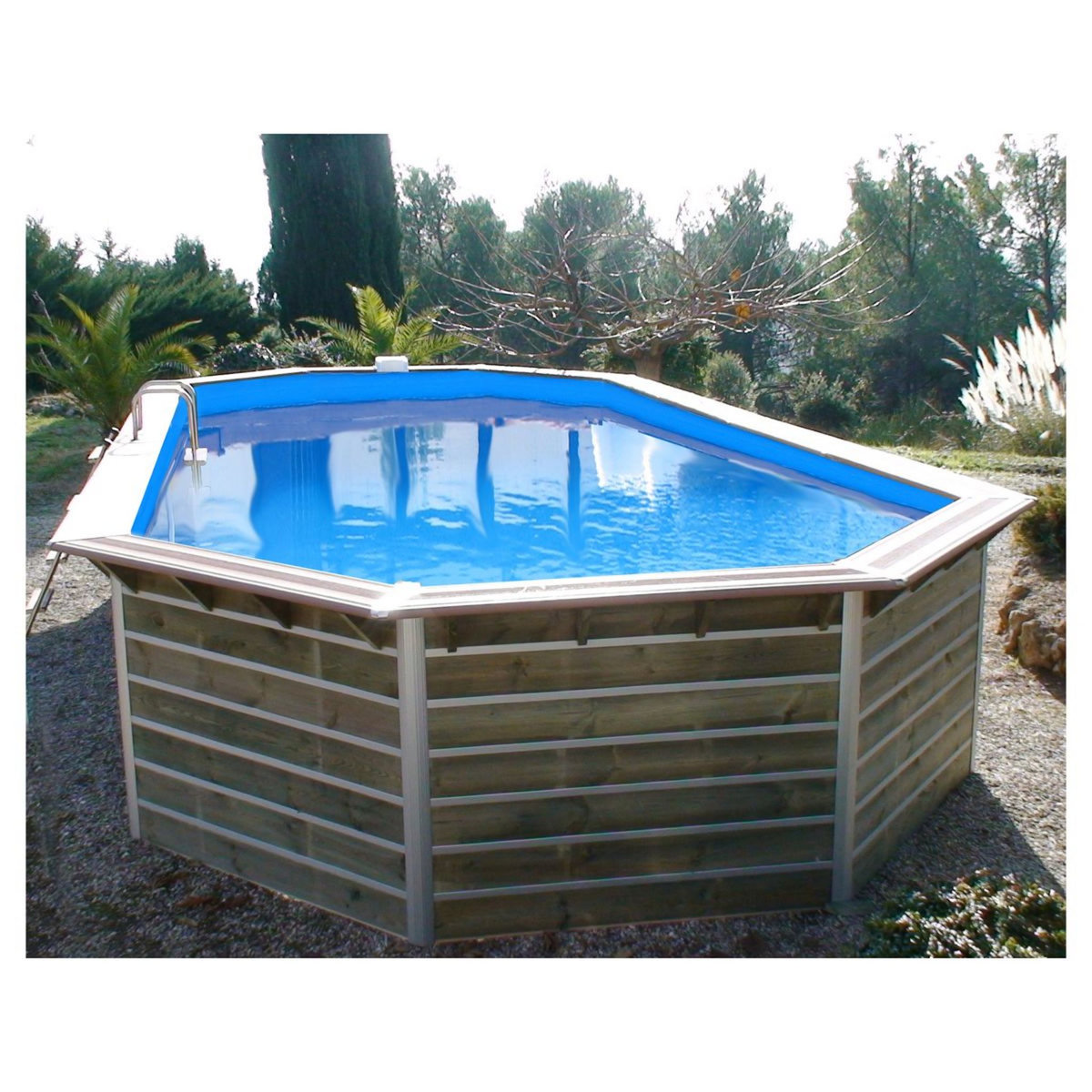 WATERCLIP Piscine en bois longitudinale 890x420x129 CALAYAN