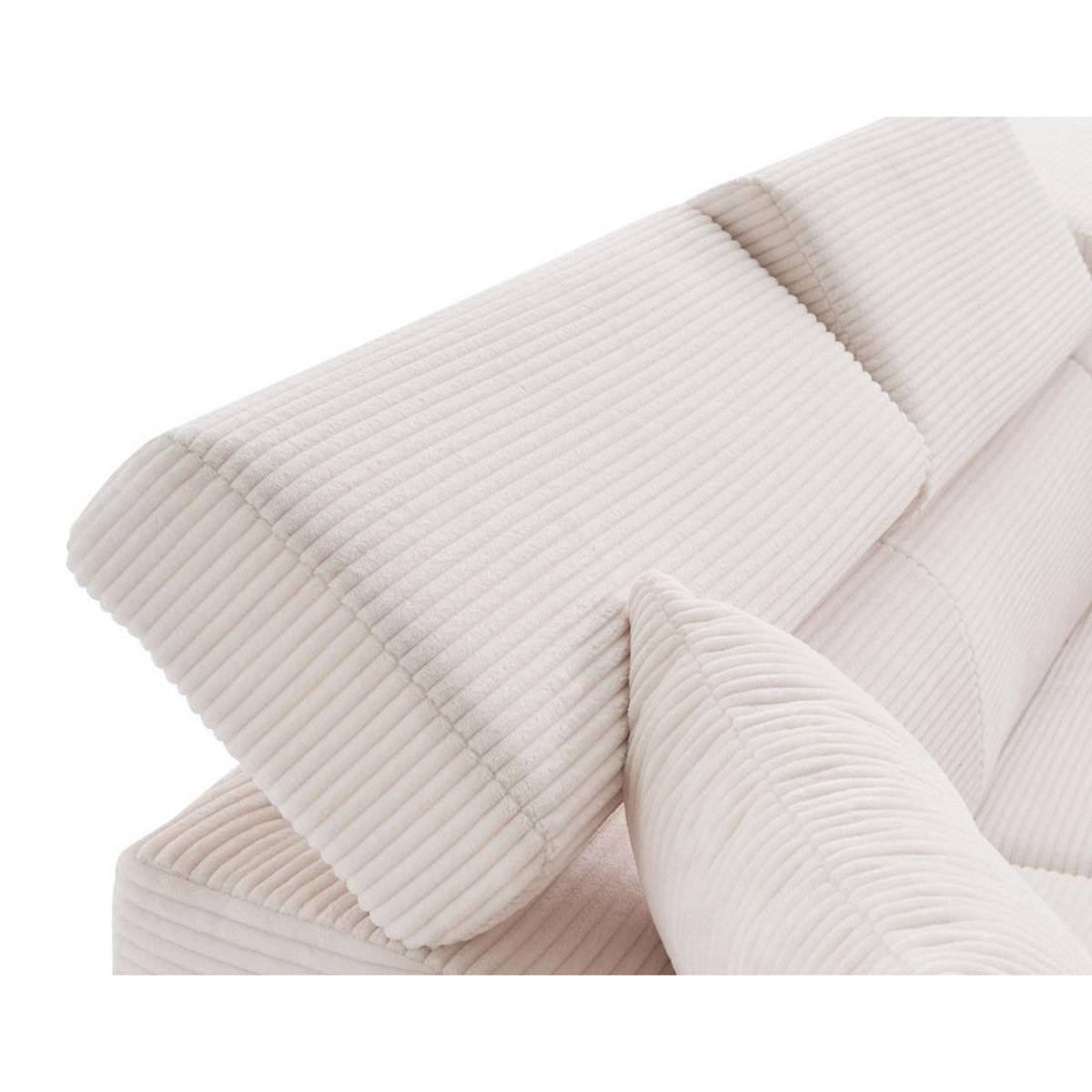 BEST MOBILIER Lisbona - canapé d'angle droit 5 places convertible avec têtières en velours côtelé