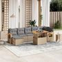 Voir la diapositive 1 : VIDAXL Salon de jardin avec coussins 8 pcs beige resine tressee