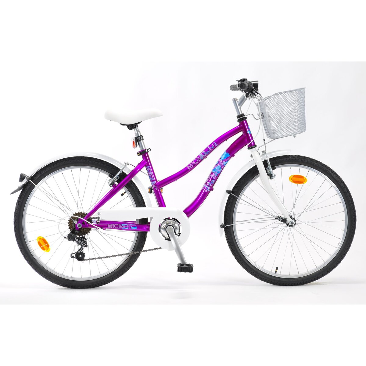 MICMO Vélo de ville fille 20 pouces blanc avec panier pas cher 