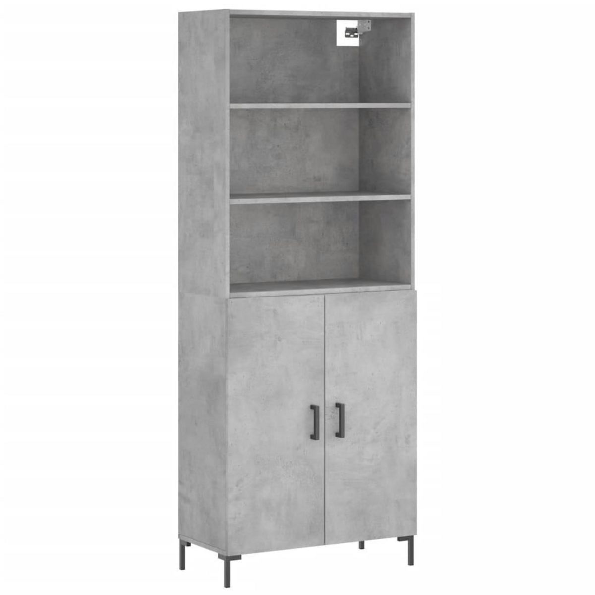 VIDAXL Buffet haut Gris beton 69,5x34x180 cm Bois d'ingenierie