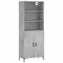 Voir la diapositive 2 : VIDAXL Buffet haut Gris beton 69,5x34x180 cm Bois d'ingenierie