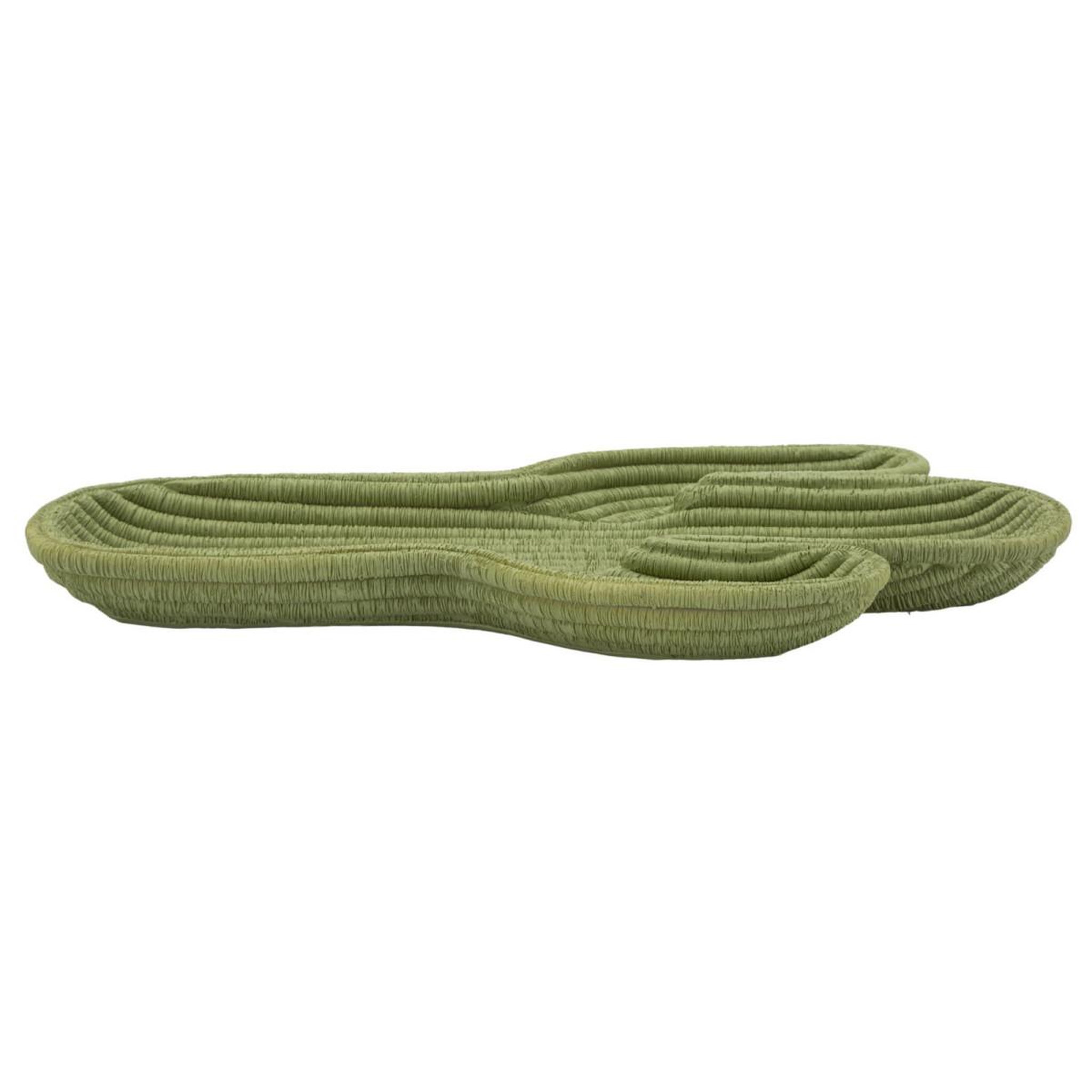 Voir la diapositive 2 : Paris Prix Plateau déco en résine  cactus  34cm vert