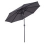 Voir la diapositive 1 : OUTSUNNY Parasol en métal rond polyester 180g/m² manivelle inclinable Ø 3 x 2,45 m gris