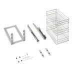 EMUCA SRL Chariot coulissant Supra avec fixation inférieure à fermeture amortie -  module 300mm -  acier -  chromé