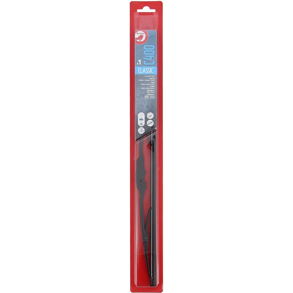 AUCHAN Balai d'essuie-glace C400 41cm pour DACIA FIAT FORD PEUGEOT RENAULT