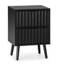 Voir la diapositive 1 : VS VENTA-STOCK Table de chevet Lluvia 2 tiroirs couleur noir