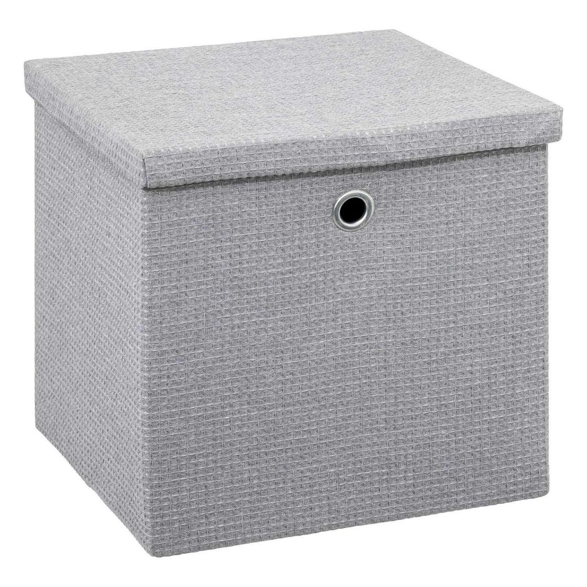 FIVE Lot de 2 boites de rangement en tissu avec couvercle - 31x31x31cm - Gris